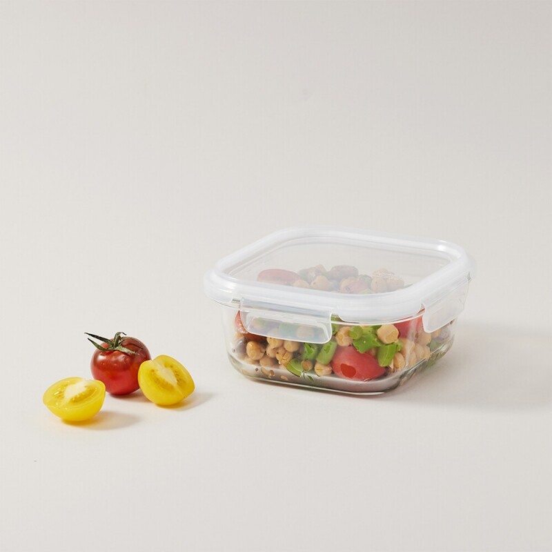 스테커블 글라스 밀폐용기 정사각 800ml