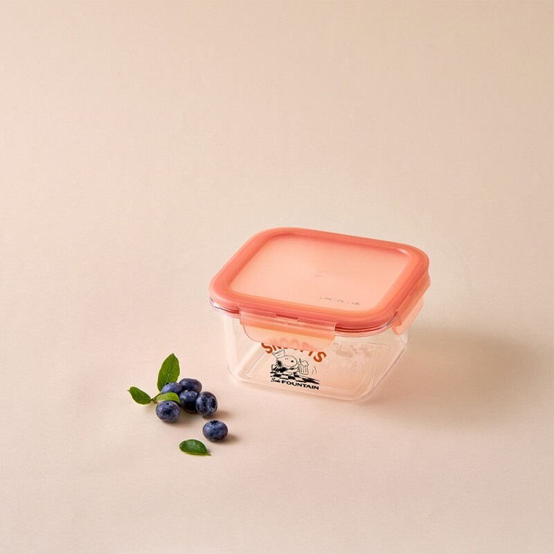 스누피 사각 밀폐용기 580ml 정사각