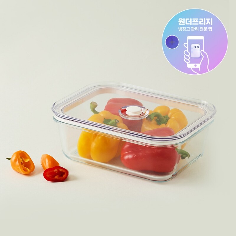 프레쉬 마에스트로 진공용기 1.95L 직사각 (내열유리)
