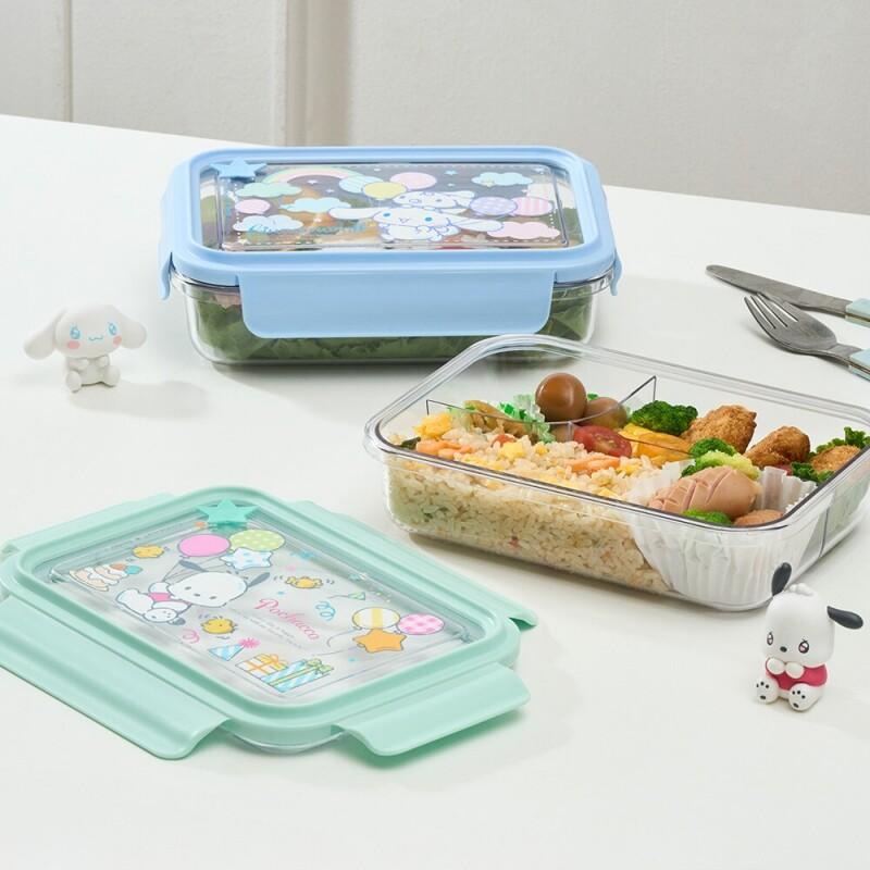 스쿨핏 산리오캐릭터즈 세 칸 나눔 클리어 도시락