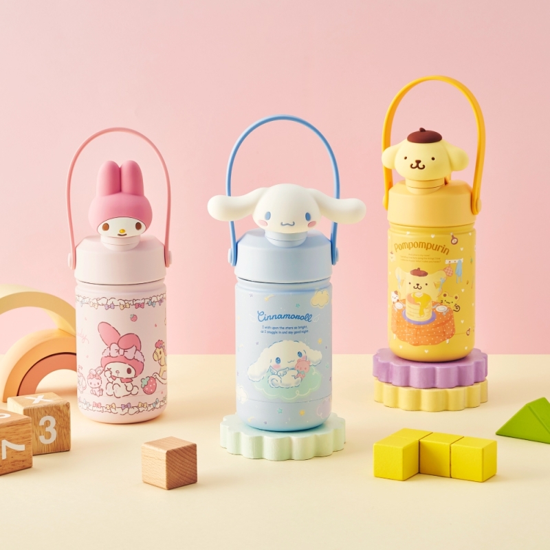 스쿨핏 산리오캐릭터즈 피규어 듀얼캡 텀블러 390ml (3 colors)